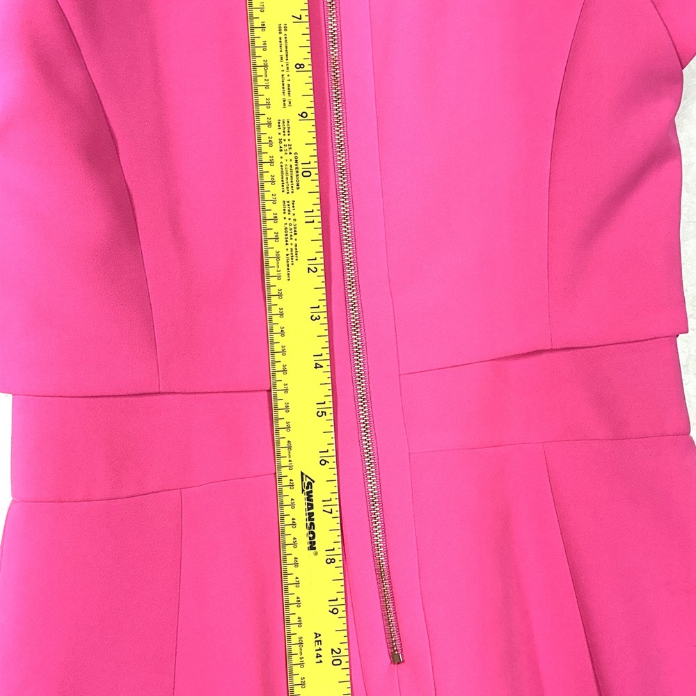 Ted Baker Size 1 US 4 Dress Hot Pink Beaded Neckline Fit Flare Foppar MSRP $325 - Picture 7 of 9